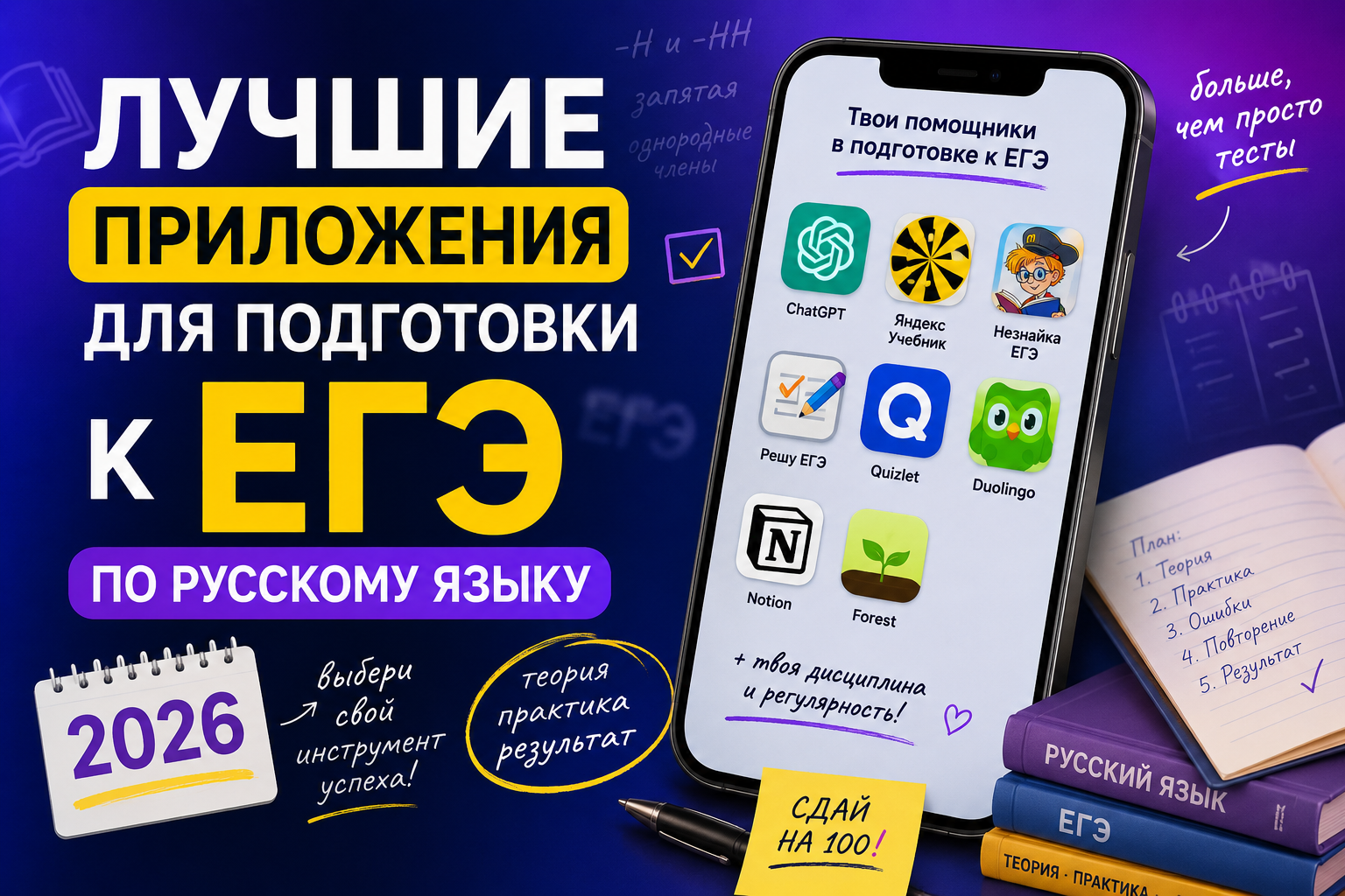 Лучшие приложения для подготовки к ЕГЭ по русскому языку в 2026 году